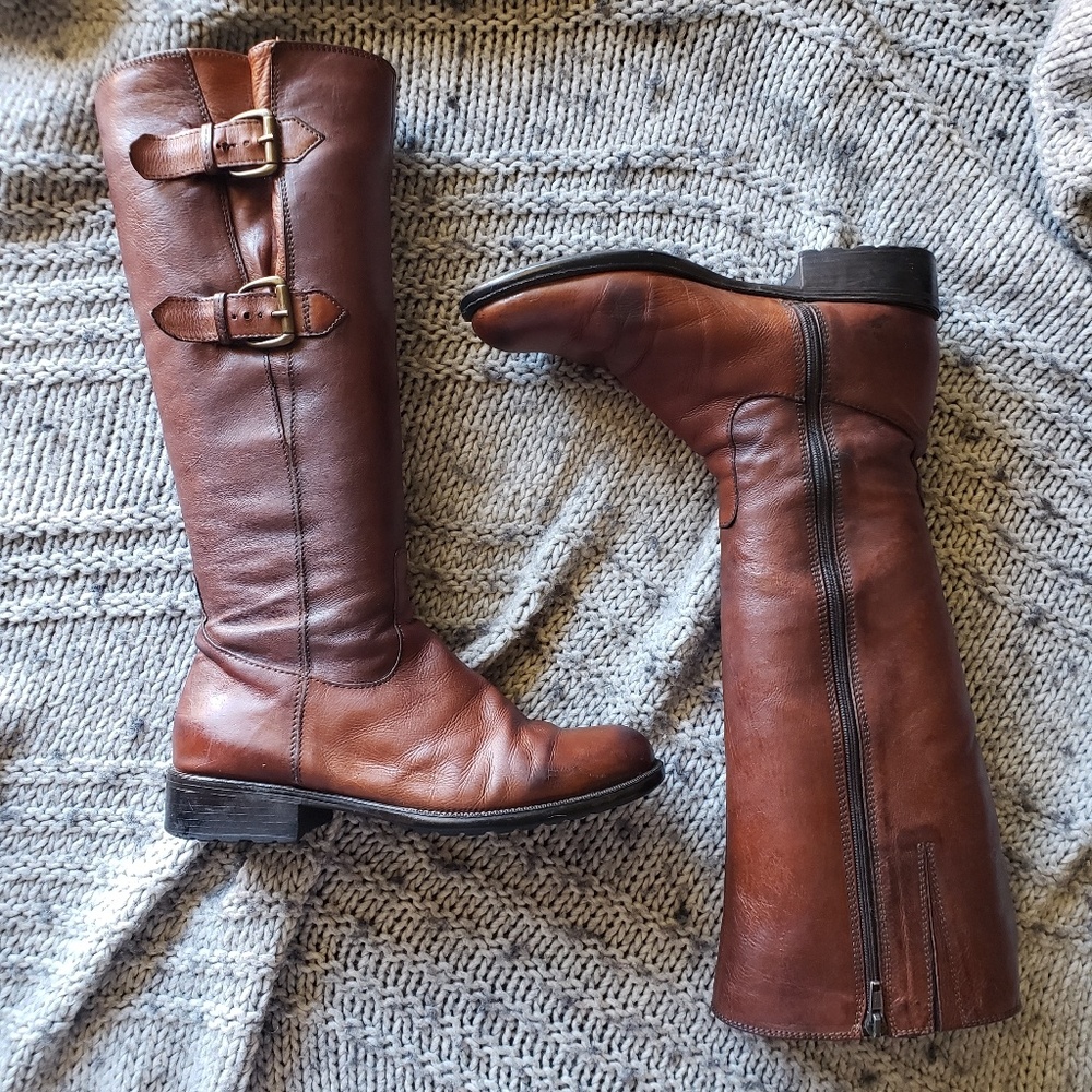 Clarks Mullin Spice Tan Leather Boots 6.5